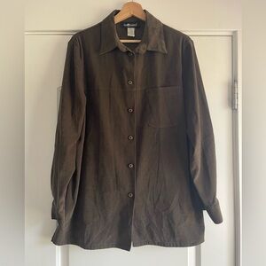 Vintage Sag Harbor Faux Suede Shirt - 14